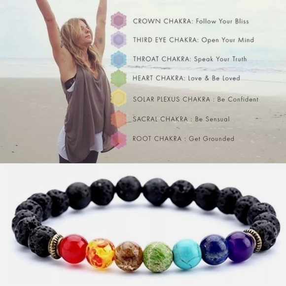 Seven Chakra Healing &‎ Balancing Oil Diffusing Natural Volcano Stone Br… - Picture 8 of 16